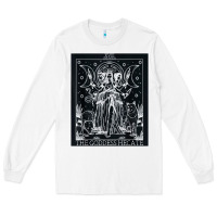 White hecate tarot card triple moon goddess witch wiccan pagan Long Sleeve Tee - artisFamous