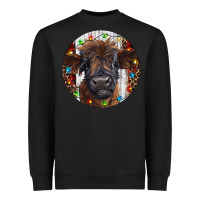 Black Western Christmas Calf Heavyweight Sweatshirt - RanaPortraitStore