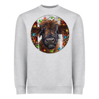 Heather Grey Western Christmas Calf Heavyweight Sweatshirt - RanaPortraitStore