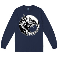 Navy xenomorph Long Sleeve Tee - artisFamous