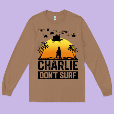 Summer Vacation Charlie Don't Surf Long Sleeve Tee Designed By Artisfamous