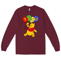 Burgundy hunny the pooh Long Sleeve Tee - artisFamous
