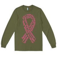 Army Green Pink Ribbon Long Sleeve Tee - artisFamous