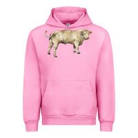 Fuchsia Pink charolais bull Urban Hoodie - RanaPortraitStore