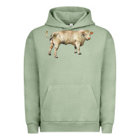 Pigment Oil Green charolais bull Urban Hoodie - RanaPortraitStore