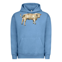 Pigment Pebble Blue charolais bull Urban Hoodie - RanaPortraitStore