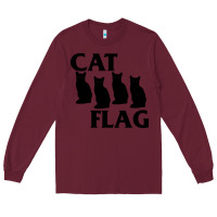 Burgundy cat flag Long Sleeve Tee - artisFamous
