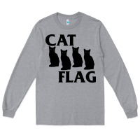 Heather Grey cat flag Long Sleeve Tee - artisFamous