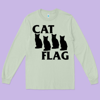 Cat Flag Long Sleeve Tee Designed By Artisfamous