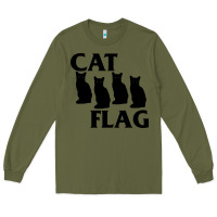 Army Green cat flag Long Sleeve Tee - artisFamous