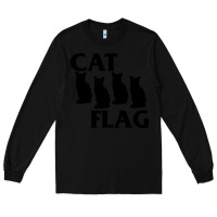 Black cat flag Long Sleeve Tee - artisFamous
