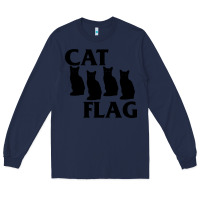 Navy cat flag Long Sleeve Tee - artisFamous