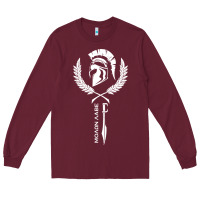 Burgundy sparta krieger fitness   molon labe Long Sleeve Tee - artisFamous