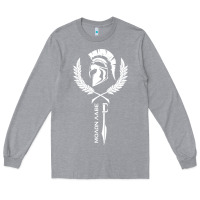 Heather Grey sparta krieger fitness   molon labe Long Sleeve Tee - artisFamous