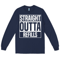 Navy straight outta refills funny pharmacy technician pharmacist Long Sleeve Tee - artisFamous
