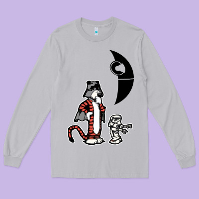 Hobbes And Calvin Long Sleeve Tee Designed By Artisfamous