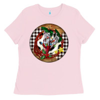 Bubblegum Pink Cowgirl Boots Ladies Tee - FaDigitalArtStudio