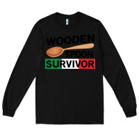 Black funny wooden spoon survivor Long Sleeve Tee - artisFamous