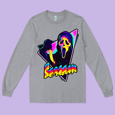 Scream Horror Movie Long Sleeve Tee Designed By Artisfamous