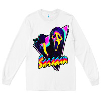 White scream horror movie Long Sleeve Tee - artisFamous