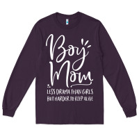 Plum boy mom less drama than girls but harder to Long Sleeve Tee - artisFamous