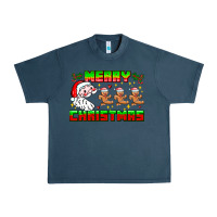 Midnight Navy Merry Christmas Urban Heavy Tee - CowhideDigitalArt