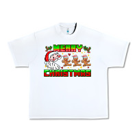 White Merry Christmas Urban Heavy Tee - CowhideDigitalArt