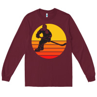 Burgundy Hockey 1 Long Sleeve Tee - artisFamous