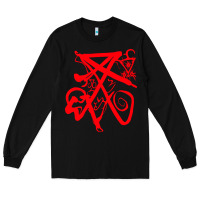 Black lucifer calligraphy 2 Long Sleeve Tee - artisFamous