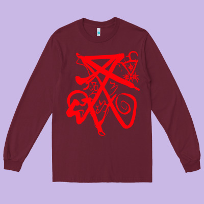 Lucifer Calligraphy 2 Long Sleeve Tee Designed By Artisfamous