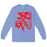 Colony Blue lucifer calligraphy 2 Long Sleeve Tee - artisFamous