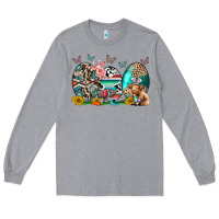 Heather Grey easter easter eggs Long Sleeve Tee - CowhideDigitalArt