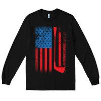 Golf With Usa Flag Long Sleeve Tee | Teevron