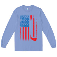 Colony Blue Golf with USA Flag Long Sleeve Tee - artisFamous