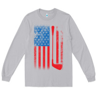 Moon Dust Golf with USA Flag Long Sleeve Tee - artisFamous