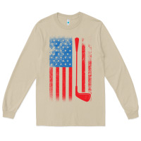 Mushroom Golf with USA Flag Long Sleeve Tee - artisFamous