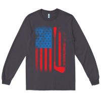 Smoke Golf with USA Flag Long Sleeve Tee - artisFamous