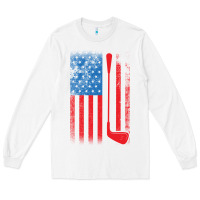White Golf with USA Flag Long Sleeve Tee - artisFamous