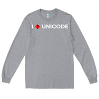 Heather Grey i � unicode Long Sleeve Tee - artisFamous