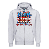 Heather Grey boom bitch get out the way Zipper Hoodie - RanaPortraitStore