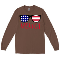 Chestnut Merica Usa Flag Sunglasses 4th Of July Long Sleeve Tee - artisFamous