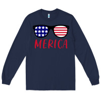 Navy Merica Usa Flag Sunglasses 4th Of July Long Sleeve Tee - artisFamous