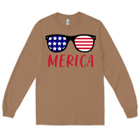 Toasted Coconut Merica Usa Flag Sunglasses 4th Of July Long Sleeve Tee - artisFamous