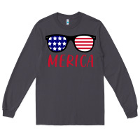 Smoke Merica Usa Flag Sunglasses 4th Of July Long Sleeve Tee - artisFamous