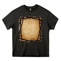 Asphalt Burlap and Leopard  Black Frame Heavy Core Tee - CowCowDesign