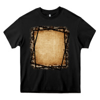 Black Burlap and Leopard  Black Frame Heavy Core Tee - CowCowDesign