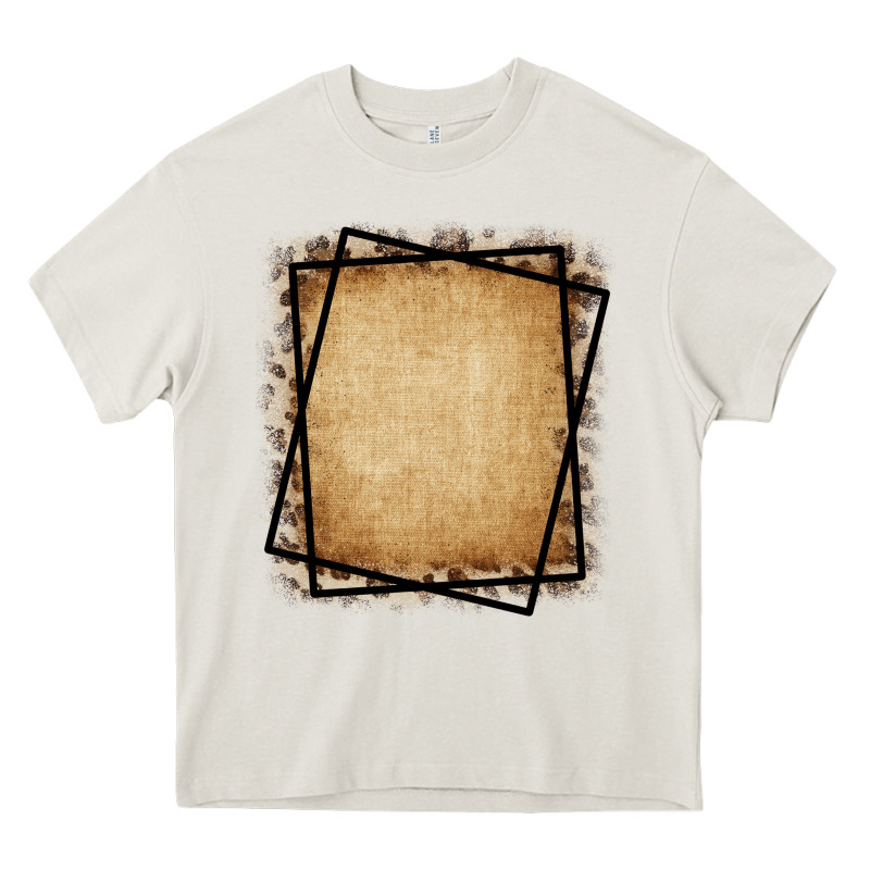 Burlap And Leopard  Black Frame Heavy Core Tee by CowCowDesign | Teevron