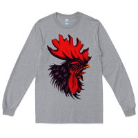 Heather Grey rooster Long Sleeve Tee - artisFamous