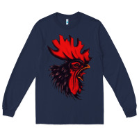 Navy rooster Long Sleeve Tee - artisFamous