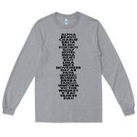 Heather Grey phonetic alphabet Long Sleeve Tee - artisFamous